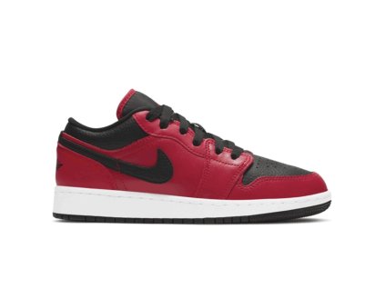 Jordan 1 Low "Reverse Bred Pebbled Swoosh" GS