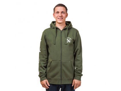 Mikina Horsefeathers Skeleton Olive
