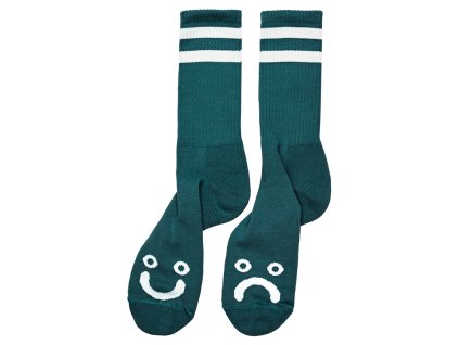 polar happy sad socks dark green 1