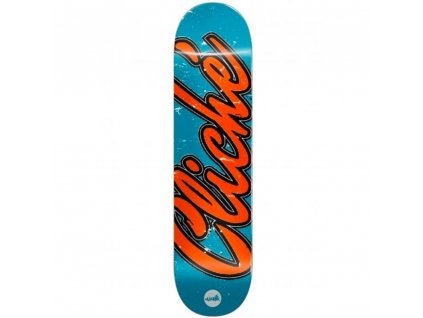 cliche old logo rhm blueorange 80 skateboard deck