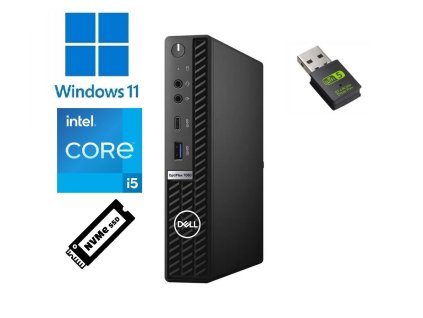 Kompaktní stolní počítač Dell Optiplex 7080 Micro s procesorem Intel Core i5-10500, ideální pro firemní i domácí využití.