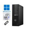 Obrázek kompaktního stolního počítače Dell Optiplex 5090 SFF s procesorem Intel Core i5 10. generace, ideální pro kancelářské použití.