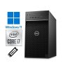 Pracovní stanice Dell Precision 3650 Tower v černém šasi, pohled zepředu se zvýrazněnou perforací čela a porty USB, vhodná pro CAD a vizualizace.