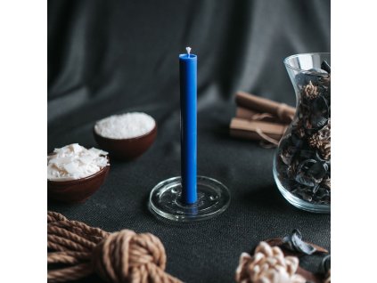 Thin blue candle