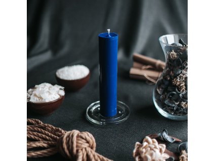 Thick blue candle