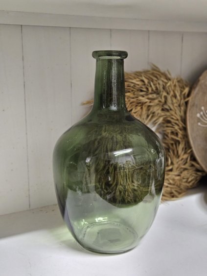 Zelená sklenená váza