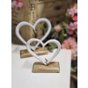 Kovové srdce na drevenom podstavci (Veľkosť S)