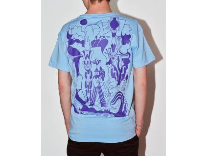 Triko unisex - s ilustrací na zádech - světle modrá