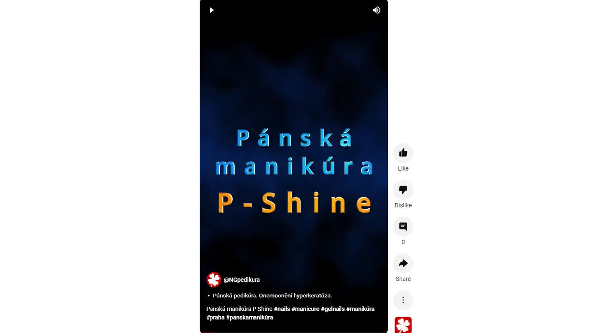 Youtube embed video thumbnail: Pánská manikúra P-Shine