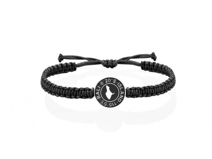 Koordinaten Makramee Armband Schwarz Bali Silber Ocean Story 720x