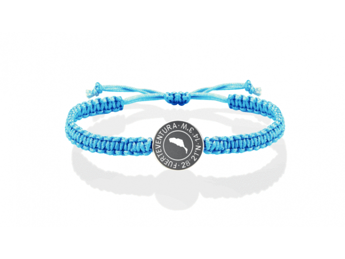 Koordinaten Makramee Armband Blau Silber Fuerte Ventura Ocean Story 720x