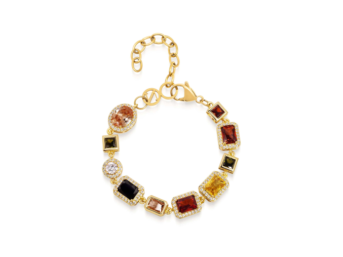 nialaya women s chain bracelet crystal gem bracelet in gold crystal gem bracelet in gold 1176847506