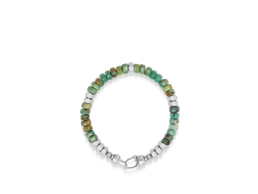 nialaya men s beaded bracelet men s hexagon beaded bracelet with green turquoise and silver men s hexagon beaded bracelet with green turquoise and silver 1160763712