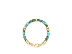 nialaya men s beaded bracelet men s hexagon beaded bracelet with green turquoise and gold men s hexagon beaded bracelet with green turquoise and gold 1160763700