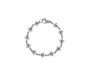 nialaya men s chain bracelet men s stainless steel fleur de lis linked bracelet 30737440768072