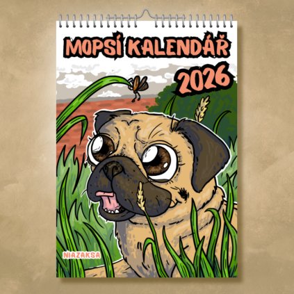 Mopsí nástěnný kalendář 2026