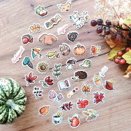 Podzimní samolepky - 38 ks