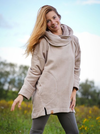 mikina damska biobavlna hneda 5 nicebelly
