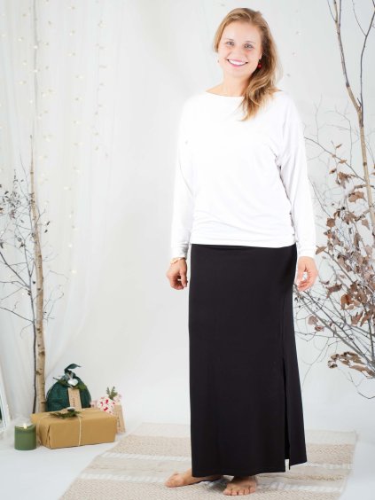 dlouha sukne s rozparkem cerna nicebelly