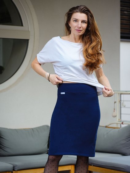 zateplena pouzdrova sukne nicebelly modra 3