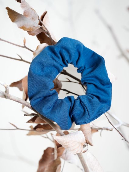 scrunchie gumicka2 biobavlna ocelove modra NiceBelly
