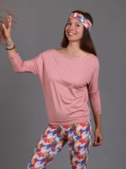 triko z bambusu starorůžové NiceBelly s 3/4 rukávem