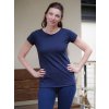 cerne triko Selene kratky rukav merino navy modre nicebelly