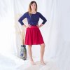 damska sukne z viskozy 9 IG cervena kratka nicebelly