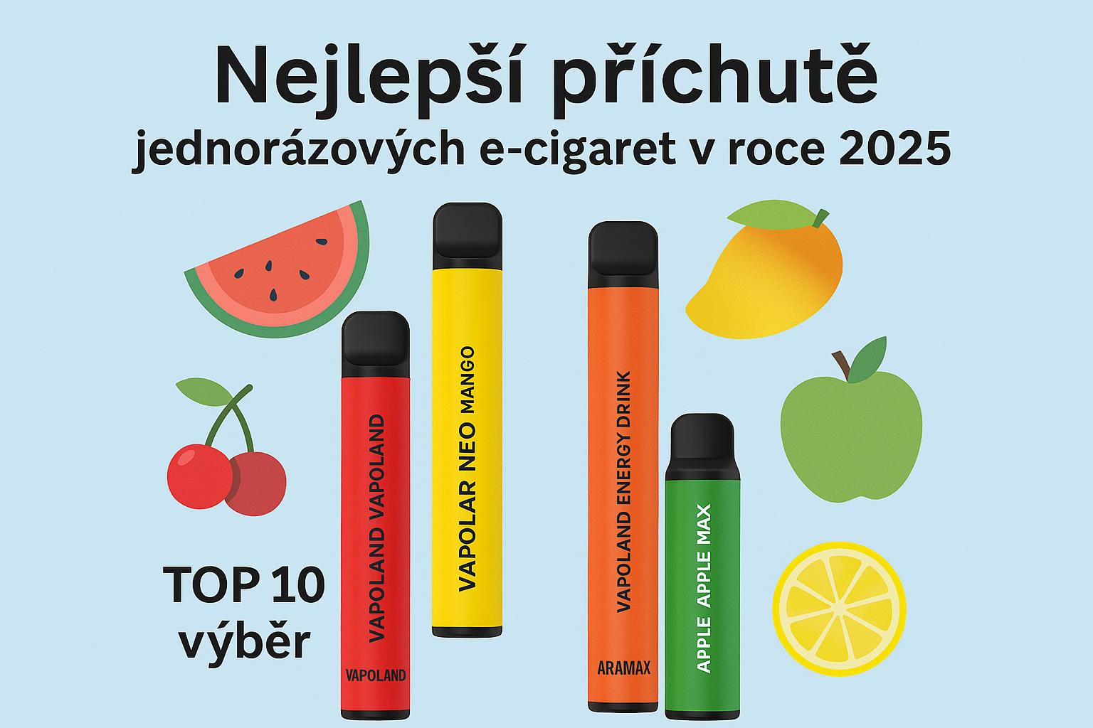 Nejlepší příchutě jednorázových e-cigaret v roce 2025 – TOP 10 výběr