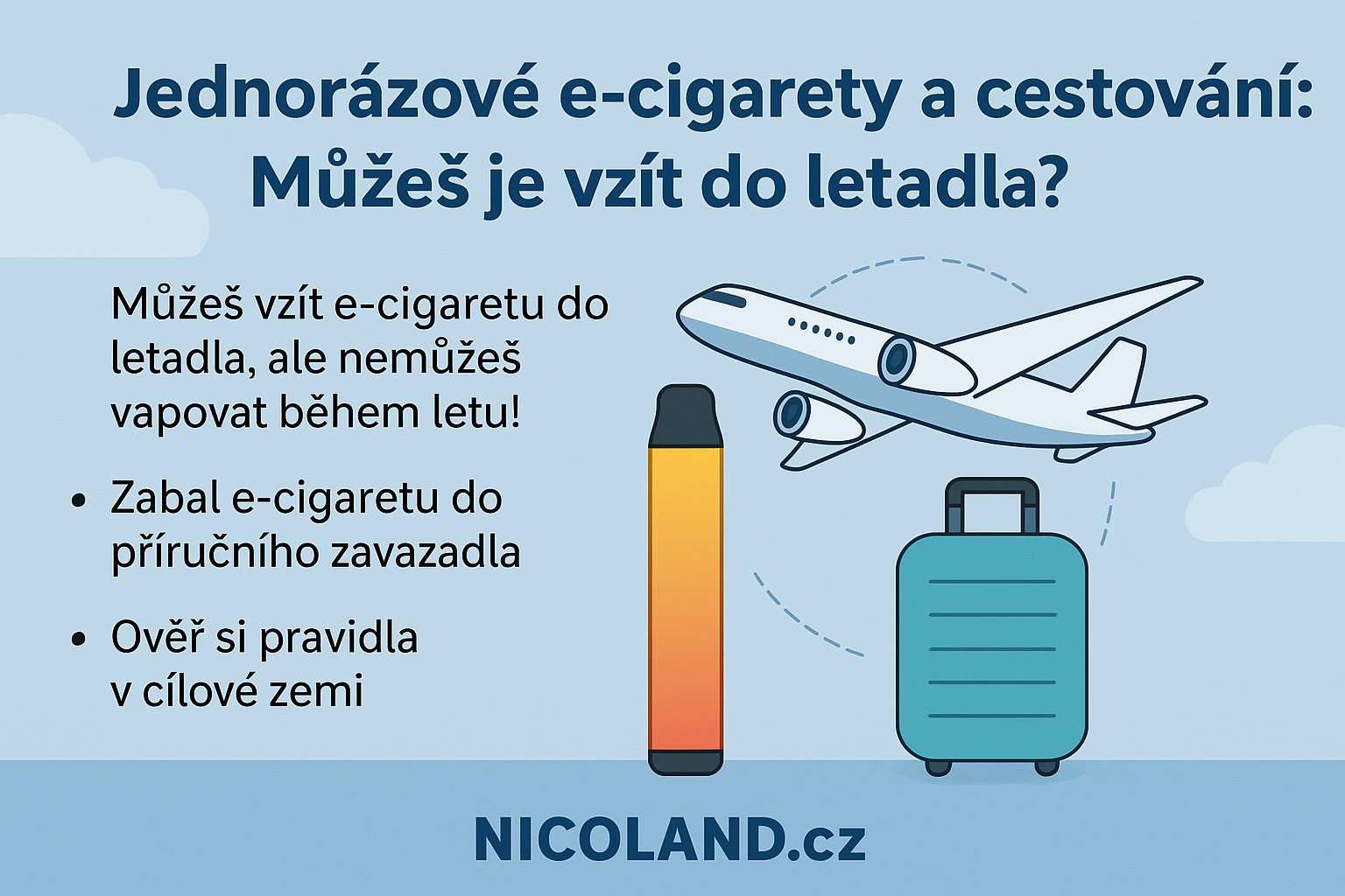 Můžeš si vzít jednorázovou e-cigaretu do letadla? Pravidla a tipy 2025