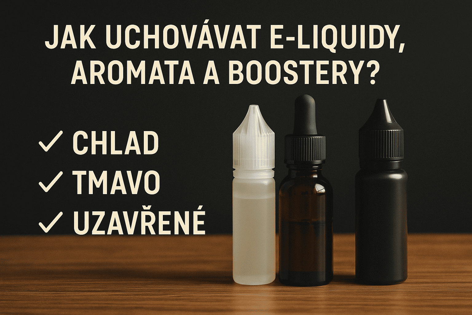 Jak uchovávat e-liquidy, aromata a boostery? 5 tipů pro maximální trvanlivost