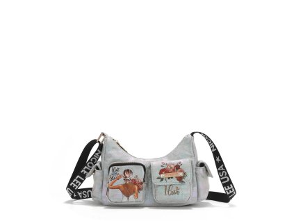 Dámské crossbody z džínoviny s duhovými odlesky ( světle šedá)  Nicole Lee