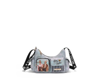 Dámské crossbody z džínoviny s odlesky ( světle šedá)  Nicole Lee