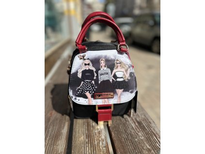Nicole Lee Crossbody batůžek 3v1 v bílé barvě s kombinací černé