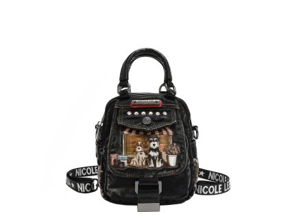Dámský batůžek, crossbody s potiskem pejska
