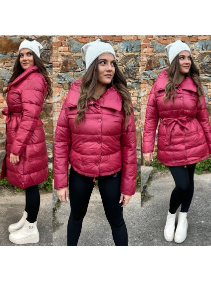 Zimní bunda bordó 3 délky