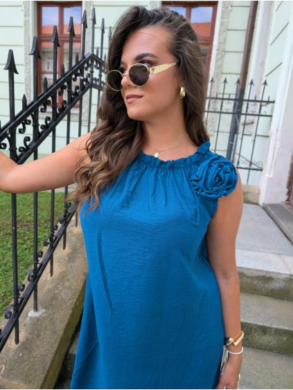 Šaty viskóza s květinou Pam