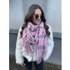 Hřejivá šála šedo růžová