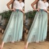 Tylová maxi sukně mintová