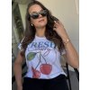 Tričko cherry bíle