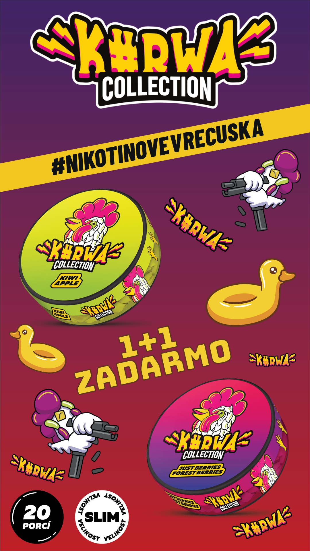KURWA nikotínové vrecúska 1+1 MOBIL