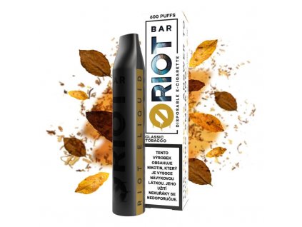 Riot Bar Classic Tobacco jednorazova e cigareta 10 a 20mg min