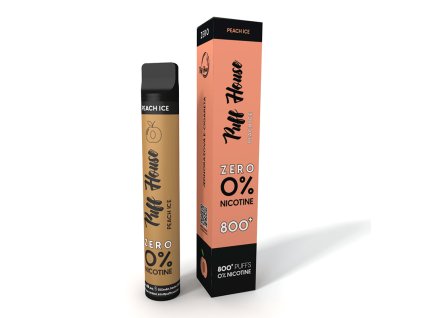Puff House Cool Peach Ice Jednorazova e cigareta bez nikotinu min