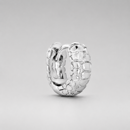 Embossed Silver Hoop náušnice 1ks