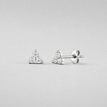 Silver Trio Stud náušnice