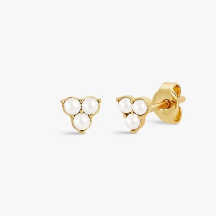 Trinity Pearl Stud Gold náušnice