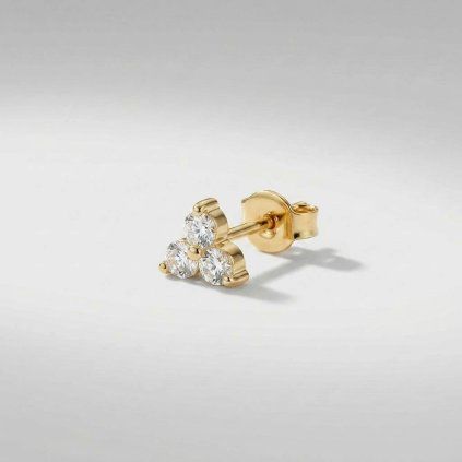Gold Trio Stud náušnice 1ks