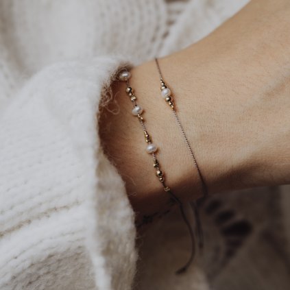 KAKADU náramky Grey Pearl String