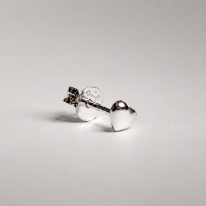 Puff Heart Silver náušnice 1ks