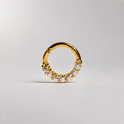 Pave Hinged Gold piercing